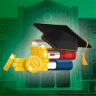 grad cap and money