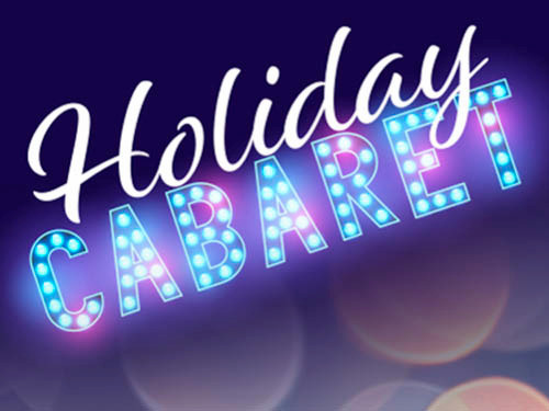 text "holiday cabaret" in lights
