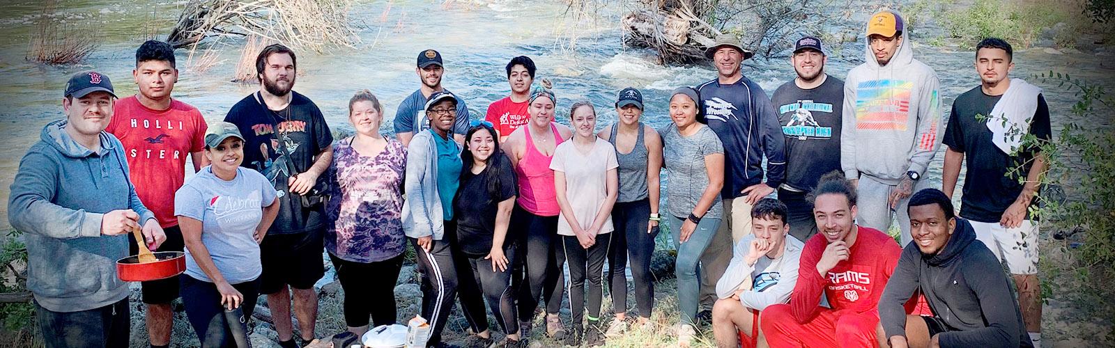 Students on a camping trip